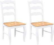vidaXL - Chaise de salle à manger - 2 pièces - Blanc - Bois massif - Caoutchouc
