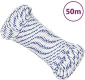 vidaXL Boot touw 4 mm 50 m polypropyleen wit