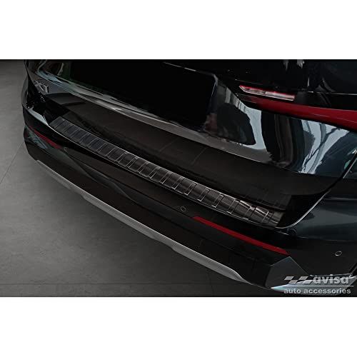 Zwart Avisa Zwart RVS Achterbumperprotector passend voor BMW X1 U11 / U11 xLine 2022- 'Ribs'