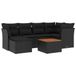 vidaXL 7-delige Loungeset met kussens, polyrattan, zwart