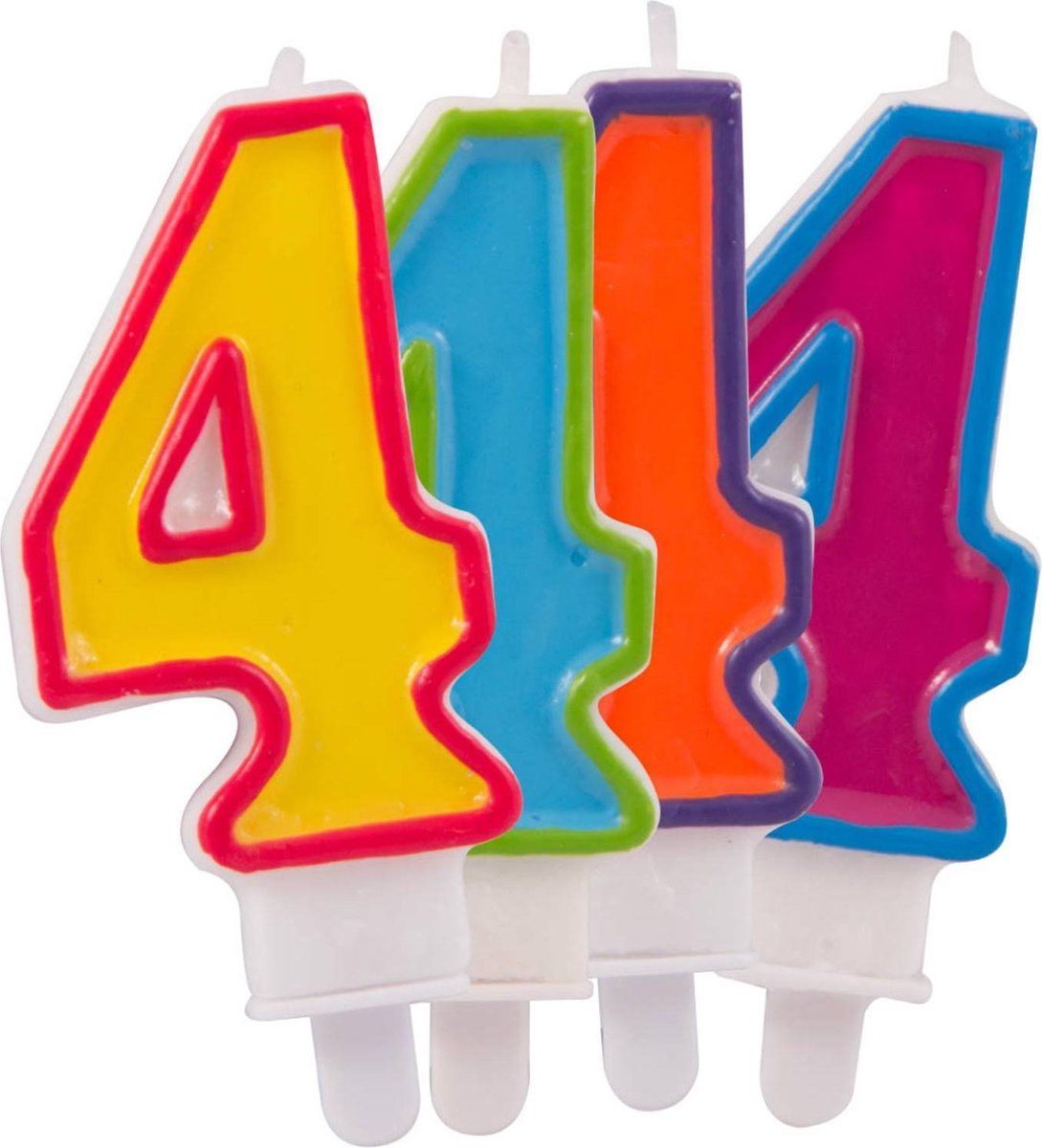 Folat Kaarsje Nummer 4 Wax 30 X 90 Mm