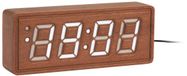 Karlsson Wekker Solid Wood Engraved - Donkerhout - 20x4.5x8cm - Scandinavisch - Wekker voor slaapkamer