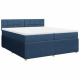 vidaXL Boxspring met matras stof blauw 200x200 cm