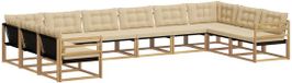 vidaXL Ensemble de canapés d'extérieur 10 pièces blanc et beige