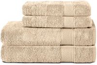 Komfortec Handdoekenset – Set van 4 - 2x Handdoek 50x100 cm en 2x Badhanddoek 70x140 cm - 100% Katoen - Beige