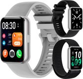 Siltcon® Activity Tracker Pro - Stappenteller Horloge Dames & Heren - Smartwatch Heren - Smartwatch Dames - Belfunctie - 1,75″ Touchscreen - Hartslagmeter & Bloeddrukmeter - Slaapmonitor - Elke Pols - Geschikt voor iOS/Android - Incl. 3 Bandjes