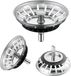 Goodivery Passoire d'évier de cuisine Passoire de vidange Diamètre 78-80 mm Lot de 3 Bouchons d'évier de cuisine Panier de remplacement de vidange avec robinets Argent