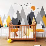 Ambiance Sticker Muurstickers voor kinderkamers - Decoratie voor babykamers - Gigantische muursticker voor kinderen, Scandinavische bergen, Alaska - 40x60cm