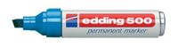 Edding 500 permanente marker Beitelvormige punt Blauw 10 stuk(s)