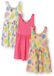 Minoti Meisjes Jurk 3-pack mouwloos fruitprint - kniehoogte