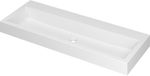 Wastafel INK Momento Wastafel Polystone Zonder Kraangat - 1200x450x90 mm - Mat Wit