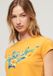 Superdry T-shirt met kapmouwen, bloemenprint en tekst - Dames - T-shirts