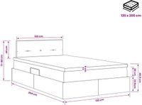 vidaXL LED-opbergbed met matras, donkergrijs, 120 x 200 cm, stof