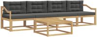 vidaXL - Buiten - bank - set - 4 - st - Wit - en - antracietkleurig