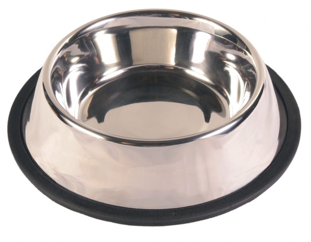 TRIXIE Voerbak RVS / Rubberring - 23 cm - 900 ml - 4 stuks