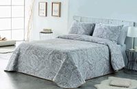VIALMAN Lichte sprei Sofia 29 met kasjmier design voor tweepersoonsbed 180 en 200 cm, kasjmier sprei 180 en 200 cm, paisley sprei 270 x 270 cm, taupe