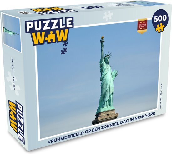 MuchoWow Puzzel Vrijheidsbeeld op een zonnige dag in New York - Legpuzzel - Puzzel 500 stukjes - Sinterklaas cadeautjes - Sinterklaas voor grote kinderen