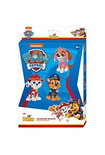 Hama Perlen 7966 strijkkralen Paw Patrol, kleine cadeauset met ca. 2000 midi-kralen, 5 mm diameter, voor kinderen vanaf 5 jaar, meerkleurig