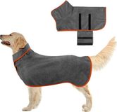 Merkloos / Sans marque Wan GmbH Hondenbadjas, microvezel, extra absorberend, sneldrogend, verstelbaar, maat L, zwart