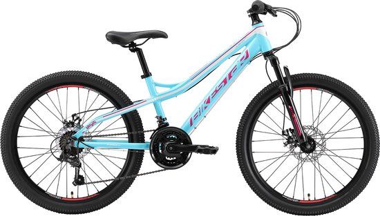Bikestar Hardtail MTB Kinderfiets - 24 inch - Turquoise/Wit - 21 Speed