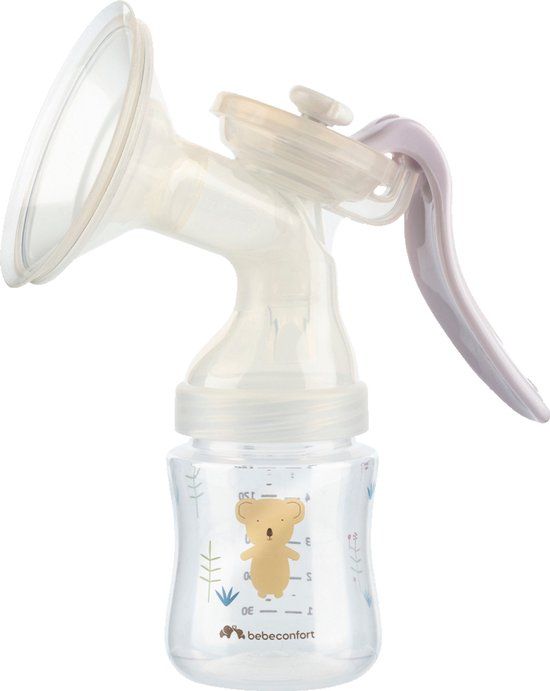 Bebeconfort Manual Breast Pump - Silicone Breast Pump - Manual Breast Pump Set Including 150ml Baby Bottle - Sand