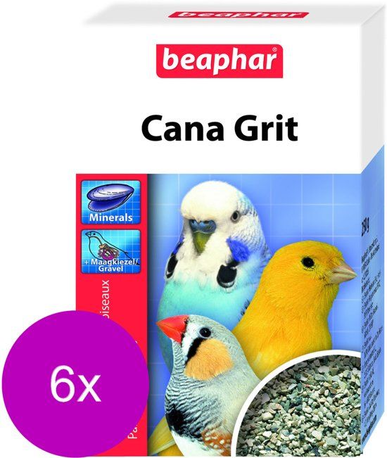 BEAPHAR Cana Parelgrit - Vogelsupplement - 6 x 250 g