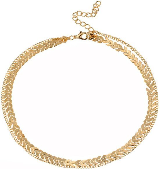 Joboly Layered v ketting - Dames - Goudkleurig - 32 cm