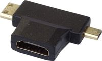 PremiumCord HDMI naar Mini HDMI en Micro HDMI adapter, verguld, HDMI bus naar Mini HDMI stekker en Micro HDMI stekker