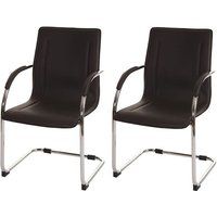 Générique Samara Set van 2 vergaderstoelen, bezoekersstoel sledemodel ~ bruin