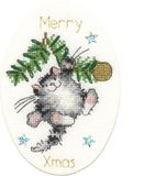 Bothy Threads Borduurpakket kerstkaart Swing into Xmas