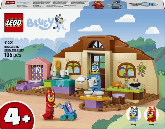 LEGO Bluey School met Rusty en Bluey Speelgoed voor Peuters en Kleuters 11221
