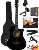 Finesse Akoestische Gitaar - met Videocursus - Western Gitaar - Gitaar Kind & Volwassenen - Zwart