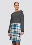 s.Oliver T-Shirt, dames, maat 38, donkergrijs, viscose, geruit
