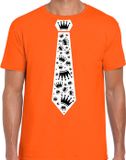 Bellatio Decorations oranje Koningsdag t-shirt - kroontjes stropdas - heren XL