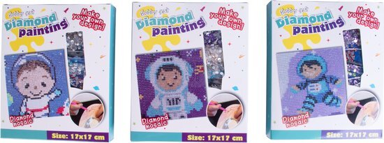 Home &amp; Styling Diamant Painting Astronaut - Set van 3 stuks