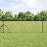 vidaXL Euro Hek 0,4 x 50 m PVC-gelaagd ijzer Grijs