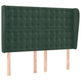 VidaXL Hoofdeinde met oren, donkergroen, 147 x 23 x 78/88 cm, fluweel