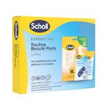 Scholl Schoonheidsroutine voeten – set bestaande uit een voedend voetmasker met manukahoning, een eeltrasp met nano-glastechnologie en een versterkte vochtinbrengende voetcrème, 75 ml