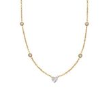 Lucardi Dames Stainless steel ketting met hanger met kristal voor dames - Ketting - Staal - Goudkleurig - 47 cm