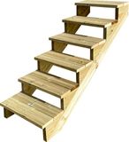 Vinuovo BERLIN Houten Buitentrap - 6 Open Treden 105 cm Hoog - 80 cm Breed