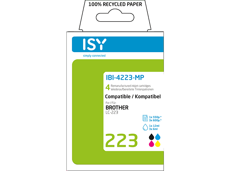 ISY Multipack 4 Brother LC223 BCMY