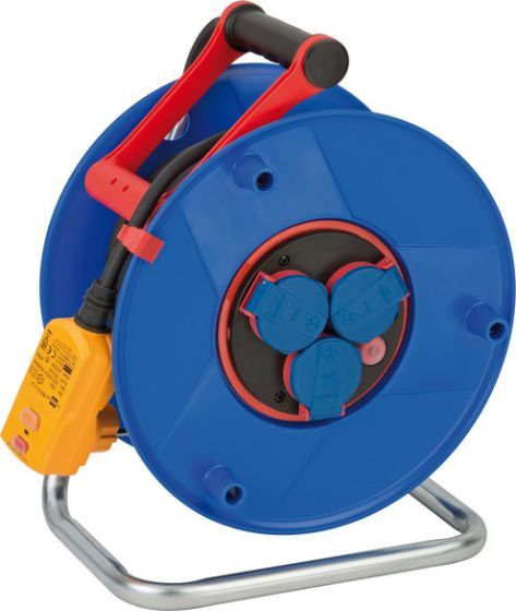 Brennenstuhl Stekkerdoos - 25 m - Zwart/Blauw - IP44