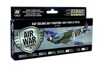 Vallejo Model Air WWII RAF Day Fighters Airbrush-acrylverfset, verschillende kleuren, 17 ml, 8 stuks