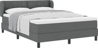 vidaXL Boxspring bed met matras Donkergrijs 140 x 190 cm Stof