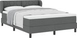 vidaXL Boxspring bed met matras Donkergrijs 140 x 190 cm Stof