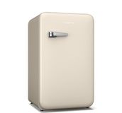 Klarstein Audrey Evo Retro koelkast, 112 l, koelkast met 1 deur, stil 40 dB, omkeerbare deur, verstelbare voeten, thermostaat 0-10 °C, crème