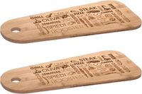 Secret de Gourmet Planche de service - 2x - planche à tapas - bambou - 45 x 19 cm