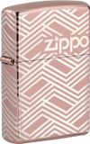 Zippo Stormaansteker, Abstract Laser, hoogglans roségoud