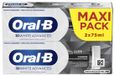 Oral-B 3D White Advanced Dentifrice Luxe Charbon de bois Lot de 2 x 75 ml