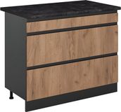 Vicco Keukenonderkast R-Line, Goudkleurig Eiken/Antraciet, 100 cm